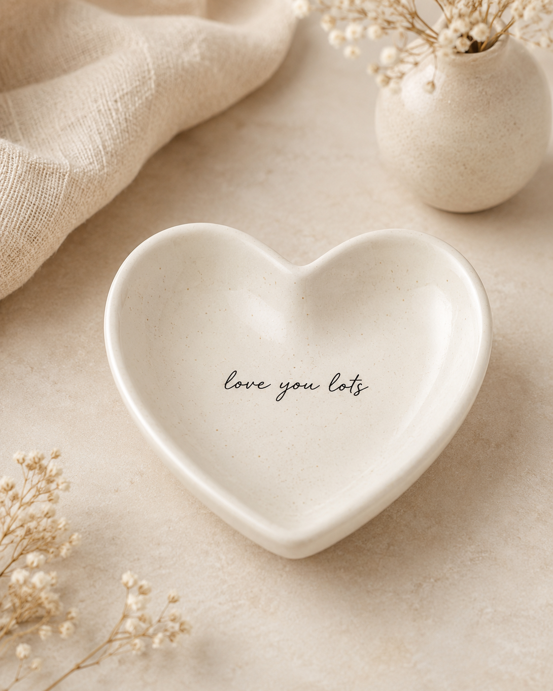 Heart-Shaped Ceramic Trinket Dish
