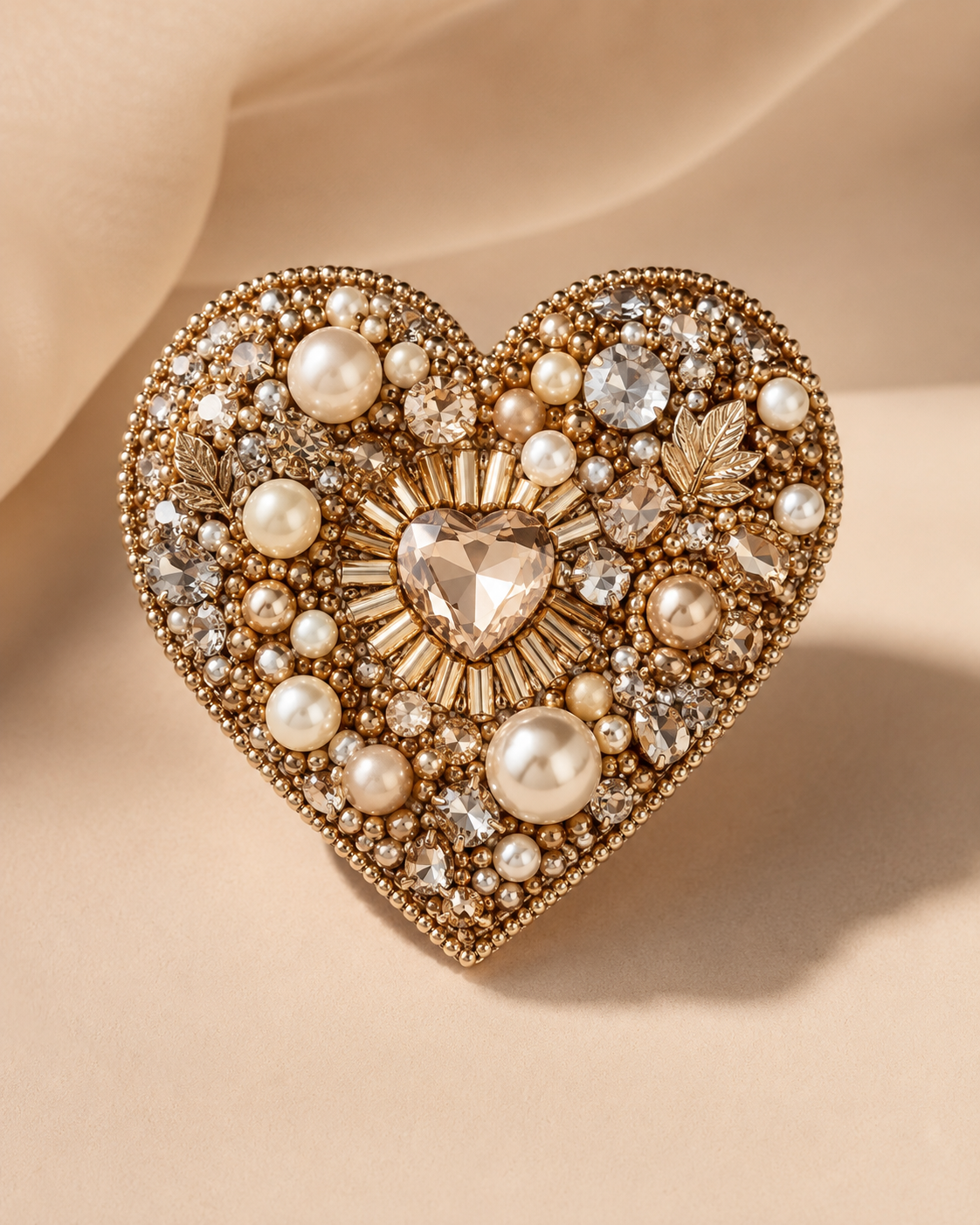 Embellished Heart Brooch