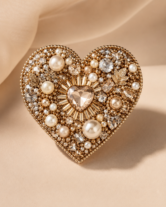 Embellished Heart Brooch