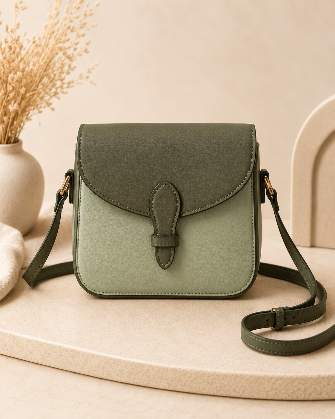 Small Two-Tone Crossbody Bag